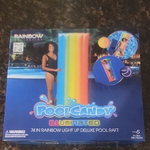 Illuminated Rainbow Pool Raft by